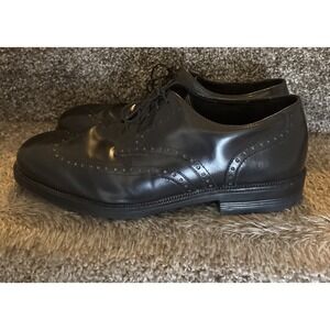 Mens HUSH PUPPIES Oxfords‎ Casual Dress Lace Shoes Black Leather 10